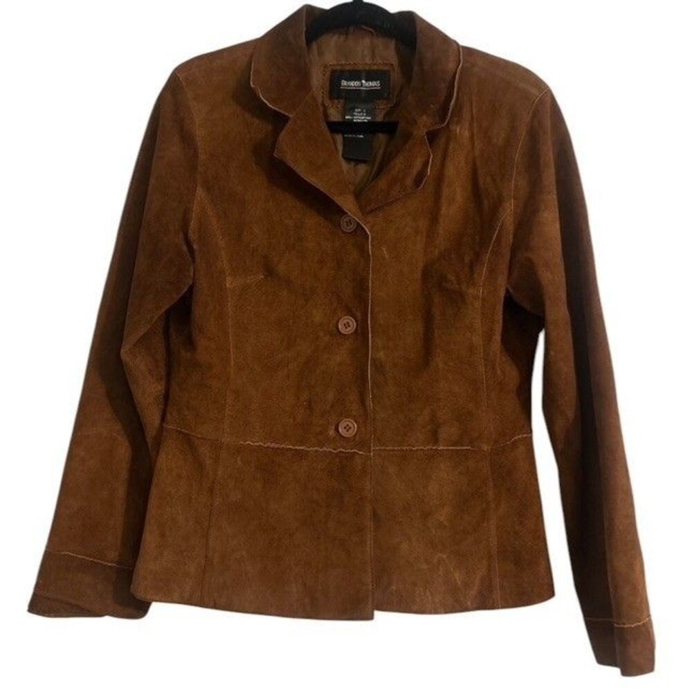 90s/00s Brandon Thomas Womens Brown Suede Leather Jacket Blazer